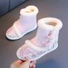 112T High Heel Cotton Boots Kids Boys Cloth Embroidered Shoes Hanfu Shoes Chinese Year Boots (Pink, 13 Little Child) view 4