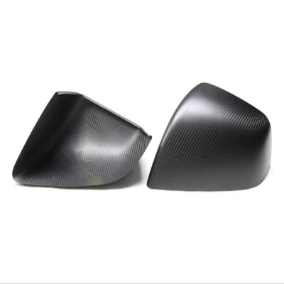 ZIBIAO Side Mirror Cover Compatible with Tesla 2016-On Model X 75D 90D F90D P100D Add On Style Gloss/Matt Real Dry Carbon Fiber Body Side Rear View Mirror Cover (Color : Matt Black)