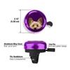 WIRESTER Purple Aluminum Round Bike Bell, Classic Ring Bicycle Bell, Bike Accessories Bell Ring for Adults Kids Girls Boys - Yorkshire Terrier Dog view 2