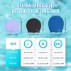 Swim Cap for Long Thick Hair, 3 Size Silicone Swimming Caps for Dreadlocks, Braids, Weaves, Extensions, Curls & Afros, Adult Waterproof Swim Hats Bathing Caps for Women Men (Purple-XXL) view 3