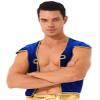 Agoky Men's Sleeveless Vest/Pants Costume Arabian Prince Cosplay Dress Up Waistcoat for Halloween Blue X-Large view 3