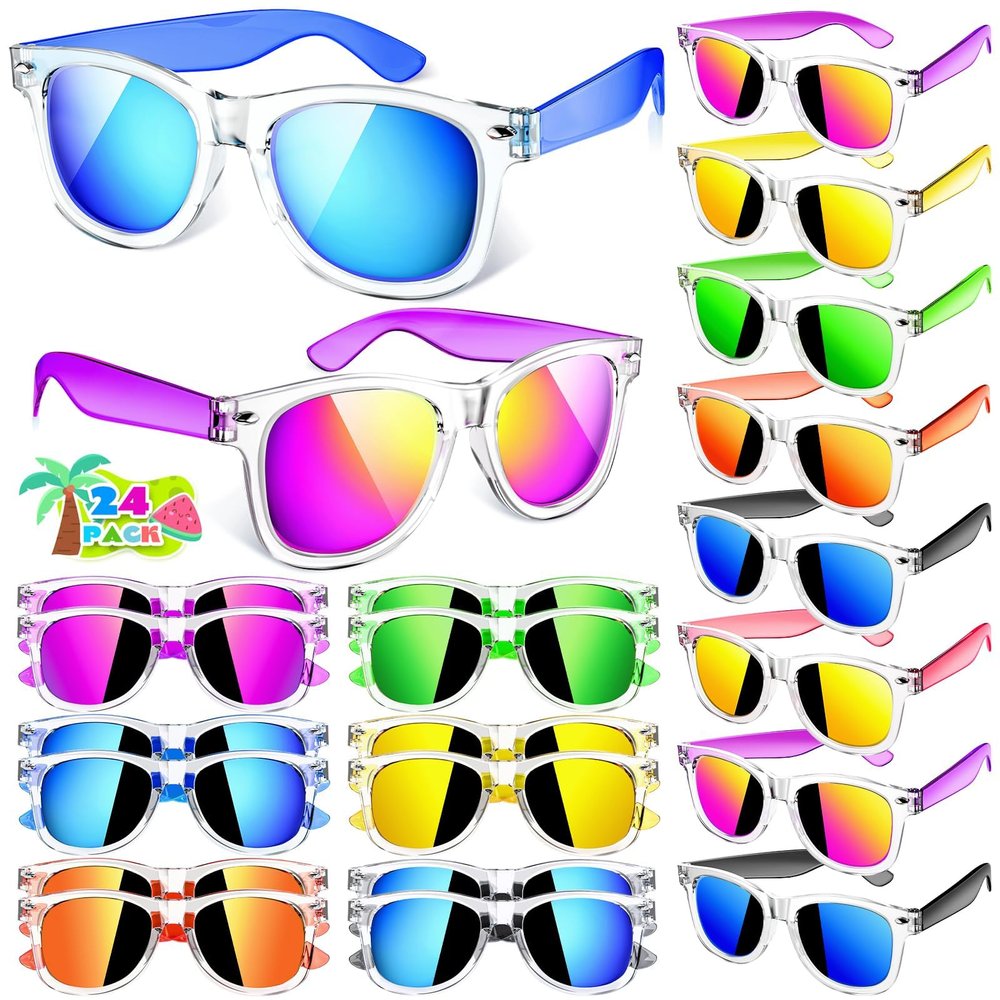Joycover Kids Sunglasses Party Favors, Translucent Toddler Sunglasses Bulk for Boys Girls, Goodie Bags Stuffers for Kids Classroom, Pool Beach Easter Party Favors Graduation Birthday Gifts - 24 Packs