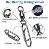 AMYSPORTS High Strength Snap Swivels Stainless Bearing Rolling Fishing Swivel Freshwater Snap Swivels Fishing Clip Steel Black Nickel, 50pcs, 67lbs view 2