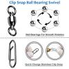 AMYSPORTS High Strength Snap Swivels Stainless Bearing Rolling Fishing Swivel Freshwater Snap Swivels Fishing Clip Steel Black Nickel, 50pcs, 67lbs view 3