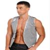 HULIJA Men Shiny Sequin Vest Sleeveless Waistcoat Tuxedo Party Jacket Jazz Dance Costume With Hat Nightclub Silver Large view 2