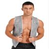 HULIJA Men Shiny Sequin Vest Sleeveless Waistcoat Tuxedo Party Jacket Jazz Dance Costume With Hat Nightclub Silver Large view 3