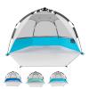 Mansader 6 Person Large Instant Pop Up Beach Tent, UV Protection Portable Easy Setup Sun Shade Shelter for Whole Family, Extended Floor with 3 Ventilating Mesh Windows for Outdoor Camping Fishing view 1