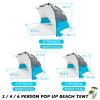 Mansader 6 Person Large Instant Pop Up Beach Tent, UV Protection Portable Easy Setup Sun Shade Shelter for Whole Family, Extended Floor with 3 Ventilating Mesh Windows for Outdoor Camping Fishing view 2