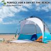 Mansader 6 Person Large Instant Pop Up Beach Tent, UV Protection Portable Easy Setup Sun Shade Shelter for Whole Family, Extended Floor with 3 Ventilating Mesh Windows for Outdoor Camping Fishing view 3