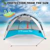 Mansader 6 Person Large Instant Pop Up Beach Tent, UV Protection Portable Easy Setup Sun Shade Shelter for Whole Family, Extended Floor with 3 Ventilating Mesh Windows for Outdoor Camping Fishing view 4