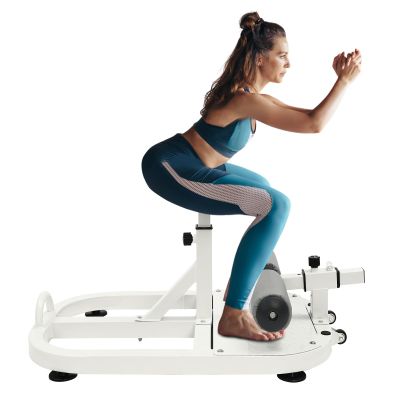 Multi-Function Deep Squat Bench, Sissy Squat Machine with Adjustable Height Leg Workout Station Leg Exercise Machine, Multifunctional Fitness Equipment for Squat, Push-up, Sit-up, Home Gym (White)