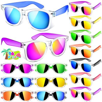 Kids Sunglasses Valentines Party Favors, Translucent Toddler Sunglasses Bulk for Boys Girls, Goodie Bags Stuffers for Kids Classroom, Pool Beach Party Favors Graduation Birthday Gifts - 16 Packs
