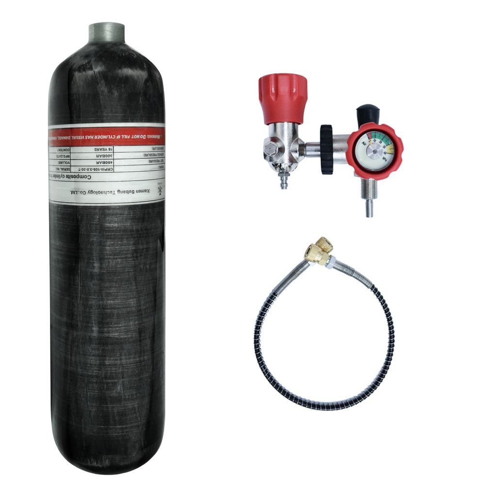 TUXING 3L Carbon Fiber Tank 4500psi Air Compressed System Cylinder for PCP Paintball HPA Scuba (Empty Bottle)