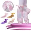 Toddler Ballet Shoes for Girls Long Lace up Canvas Ballet Dance Shoes with Elastic Band Yoga (Pink, 13 Little Child) view 2