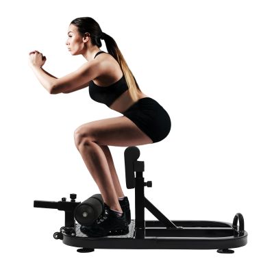 Multi-Function Deep Squat Bench, Sissy Squat Machine with Adjustable Height Leg Workout Station Leg Exercise Machine, Multifunctional Fitness Equipment for Squat, Push-up, Sit-up, Home Gym (Black)