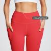 baleaf Leggings with Pockets for Women Tummy Control Workout High Waisted Athletic Ultra Soft 7/13 Gym Yoga Petite Ankle Pants Fiery Red 2XL view 4