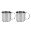 Haofy Stainless Steel Water Cup, 2 Pack Portable Camping Mug with Foldable Handle for Outdoor Travel Hiking (350ML) view 1
