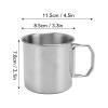 Haofy Stainless Steel Water Cup, 2 Pack Portable Camping Mug with Foldable Handle for Outdoor Travel Hiking (350ML) view 2
