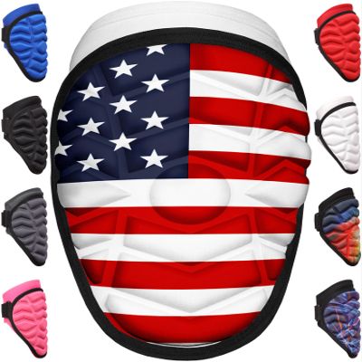 Exxact Sports Defender Baseball Elbow Guard, Batters Softball Elbow Guard Baseball Youth & Adult with Adjustable Straps - (USA Flag, ALXL)