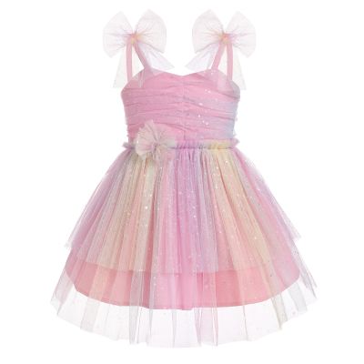Birthday Dress for 1 Year Girl: Baby Girl Dress - Toddler Tutu Cake Smash Dress Summer Pageant Backless Fairy Princess Birthday Party Sequin Baptism Ruffle Tulle Easter Sundress Rainbow 2-3T