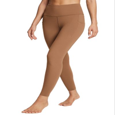 baleaf Leggings with Pockets for Women Tummy Control Workout High Waisted Athletic Ultra Soft 7/10 Gym Yoga Petite Ankle Pants Caramel Caf M