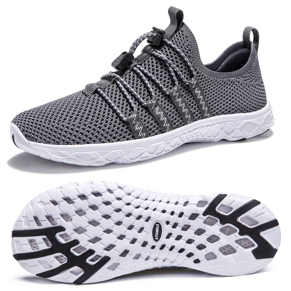 ATHMILE Water Shoes for Men Women Barefoot Hiking Swim River Shoes Adult Lake Pool Aqua Socks Beach Quick Dry for Hiking Surfing Kayaking Sport Accessories Camping Must Haves