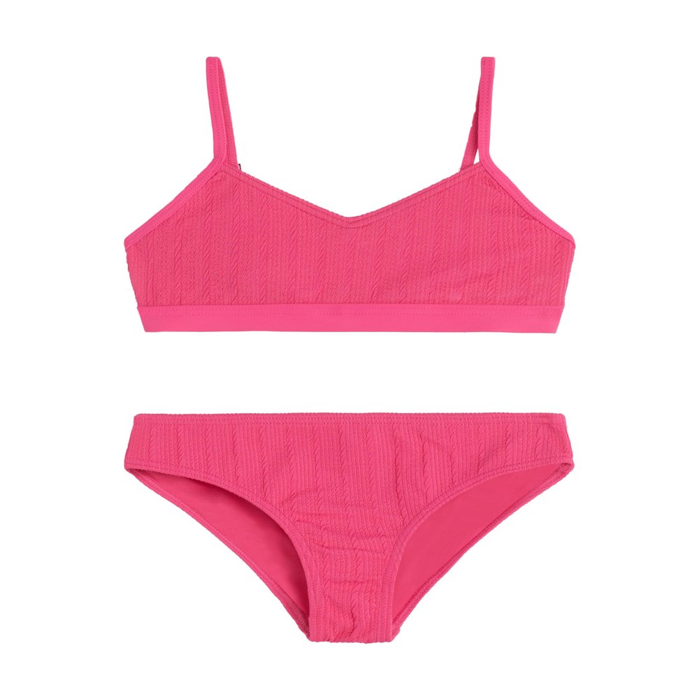 Ruched Solid V-Neck Bikini