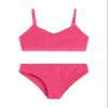 Ruched Solid V-Neck Bikini view 1