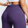 baleaf Leggings with Pockets for Women Tummy Control Workout High Waisted Athletic Ultra Soft 7/8 Gym Yoga Petite Ankle Pants Shadow Purple 2XL view 4