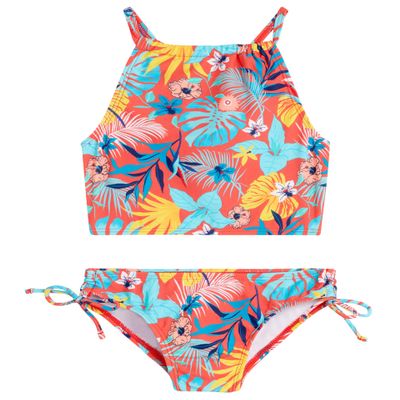 Kanu Surf Girls, Daisy UPF 50 Beach Sport Halter Tankini 2-Piece Swimsuit, Nellie Coral, 5