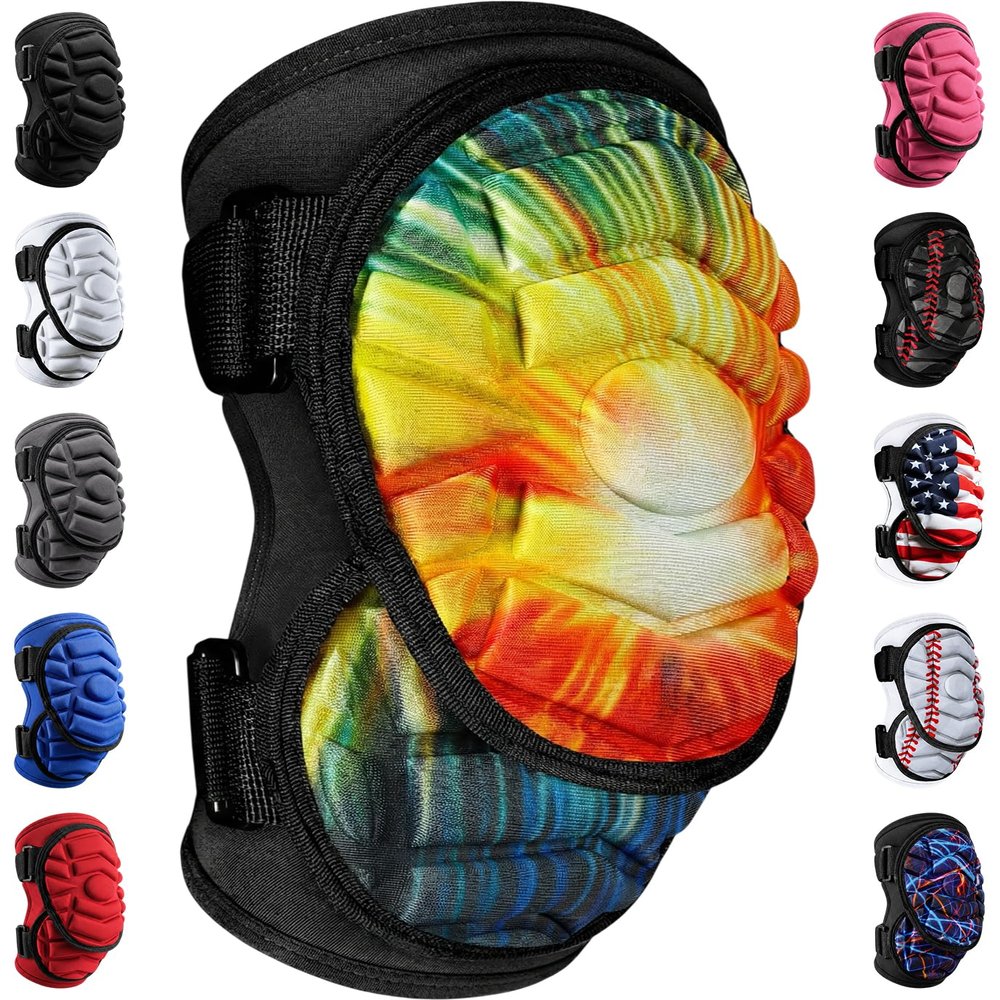 Exxact Sports Defender Plus Baseball Elbow Guard Youth & Adult, Batters Softball Elbow Guard Baseball with Adjustable Straps - (Tie Dye, ALXL)