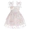 Toddler Tea Party Dress: Flower Girl Dress, Baby Girls Tutu Cake Smash Dress Summer Pageant Backless Fairy Princess Birthday Sequin Baptism Ruffle Tulle Easter Photoshoot White & Star 18-24 Months view 2