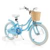 BABY JOY Kids Bike, 18 Inch Kids Bicycles for 4-8 Years Old Children with Training Wheels, Adjustable Height, Kickstand, Handbrake & Coaster Brake, Boys Girls Bike (Blue) view 1