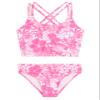 Kanu Surf Girls, Waverly UPF 50+ Beach Sport Criss-Cross Tankini, Fiona Neon Pink, 14 view 1