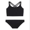Kanu Surf Girls, Waverly UPF 50+ Beach Sport Criss-Cross Tankini, Drop Needle Solid Black, 6 view 1