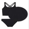 Kanu Surf Girls, Waverly UPF 50+ Beach Sport Criss-Cross Tankini, Drop Needle Solid Black, 6 view 2