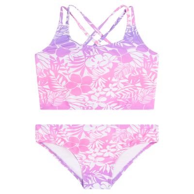 Kanu Surf Girls, Waverly UPF 50+ Beach Sport Criss-Cross Tankini, Fiona Pink/Purple, 16
