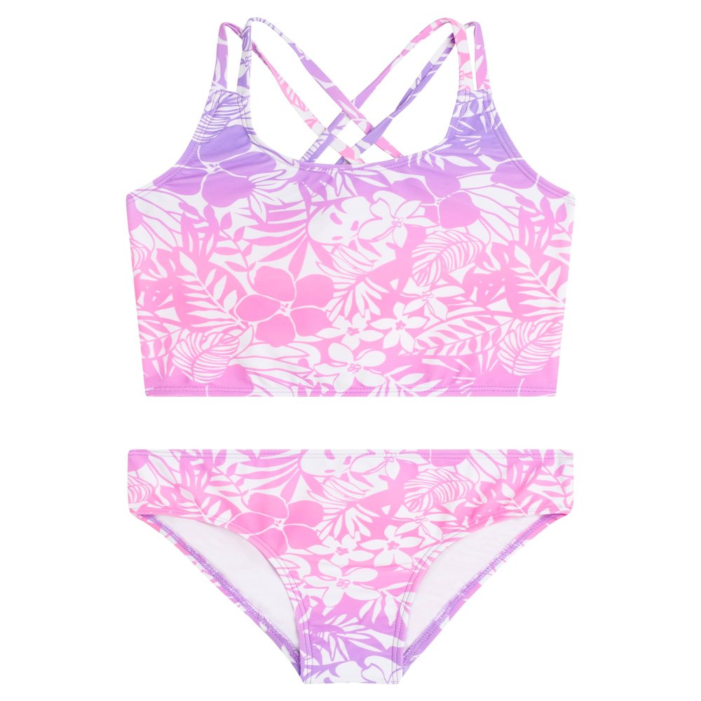 Kanu Surf Girls, Waverly UPF 50+ Beach Sport Criss-Cross Tankini, Fiona Pink/Purple, 16