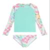 Kanu Surf Girls, Long Sleeve Rashguard UPF 50 Two Piece Swim Set, Daria Green, 12 view 1