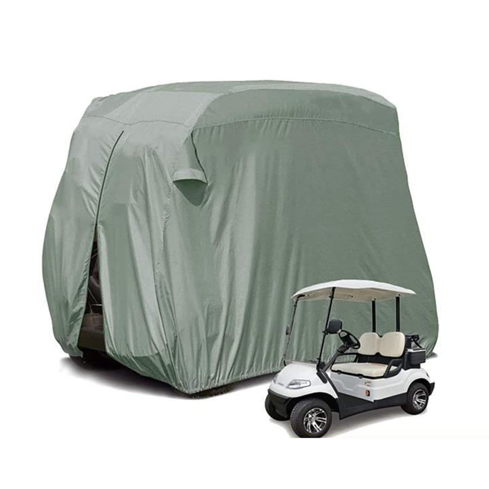 Golf Cart Covers 4 Passenger Heavy Duty Club Car Extended Roof Golf Cart Rain Cover with Zipper Closure 210D Outdoor Waterproof Sunproof UV Resistant,108in,Khaki