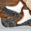RoundFunny Ice Skate Blade Covers,Winter Skate Guards Figure Hockey Blade Cover for Girls Boys Winter Gift(Small,Gray) view 4