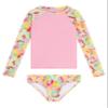 Kanu Surf Girls, Long Sleeve Rashguard UPF 50 Two Piece Swim Set, River Green, 3T view 1