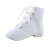 Canvas Jazz Boots for Girls Lace-up Dancing Sneakers for Boys Split-Sole Dance Shoes Ballet (White, 5.5 Big Kids) view 1