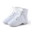 Canvas Jazz Boots for Girls Lace-up Dancing Sneakers for Boys Split-Sole Dance Shoes Ballet (White, 5.5 Big Kids) view 3