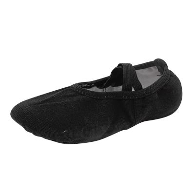 Ballet Shoes for Girls Dance Slippers Canvas Ballerina Shoes for Toddler/Little Kid/Big Kid Yoga (Black, 3 Big Kids)