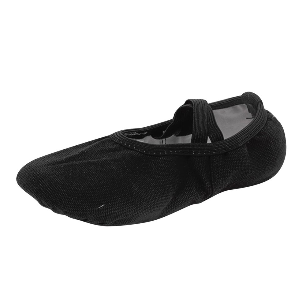 Ballet Shoes for Girls Dance Slippers Canvas Ballerina Shoes for Toddler/Little Kid/Big Kid Yoga (Black, 3 Big Kids)