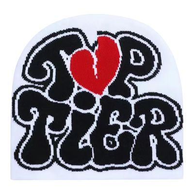 2THESTARS Y2K Beanie for Men Women Knitted Hat Winter Cap Love Design Warm Casual Skullies Cold Weather Knit Outdoor - White