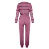Jogging Suits for Women Long Sleeve Crewneck Pullover with Track Pant 2 Piece Lounge Set Sweatsuit Travel Outfits view 4