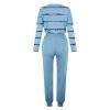 Jogging Suits for Women Long Sleeve Crewneck Pullover with Track Pant 2 Piece Lounge Set Sweatsuit Travel Outfits view 4