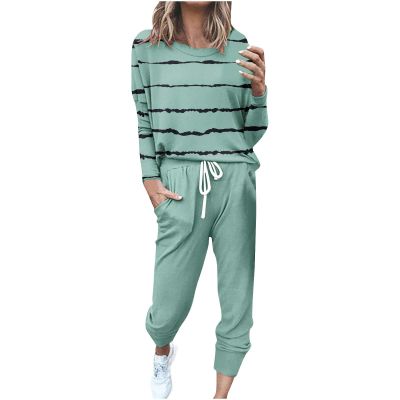 Jogging Suits for Women Long Sleeve Crewneck Pullover with Track Pant 2 Piece Lounge Set Sweatsuit Travel Outfits